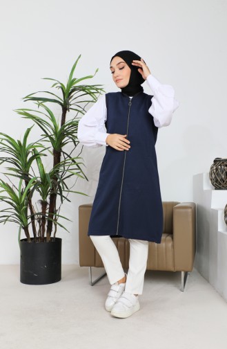 سترة بدون أكمام بسحاب 5055-02 كحلي 5055-02