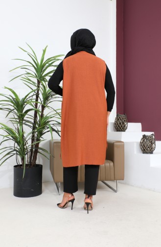 سترة طويلة مقاس كبير للنساء جميع المواسم 4804 بني 4804.Kahverengi