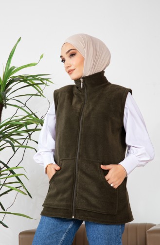 Kanguru Cepli Polar Yelek 00019-01 Haki