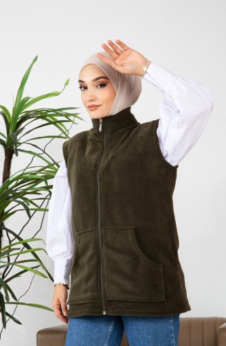 Kanguru Cepli Polar Yelek 00019-01 Haki