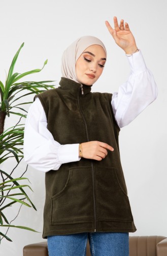 Kanguru Cepli Polar Yelek 00019-01 Haki