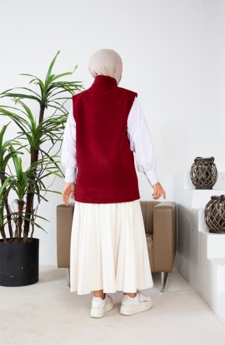 Kangaroo Pocket Fleece Vest 00019-02 Claret Red 00019-02
