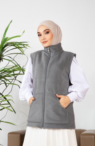 Kanguru Cepli Polar Yelek 00019-04 Gri