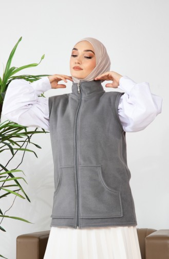 Kanguru Cepli Polar Yelek 00019-04 Gri