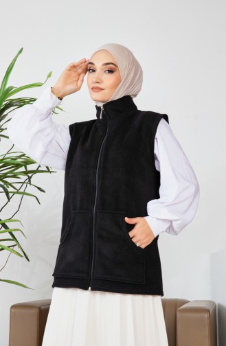 Kanguru Cepli Polar Yelek 00019-05 Siyah