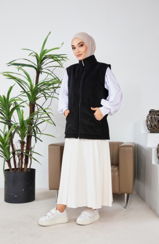 Kanguru Cepli Polar Yelek 00019-05 Siyah