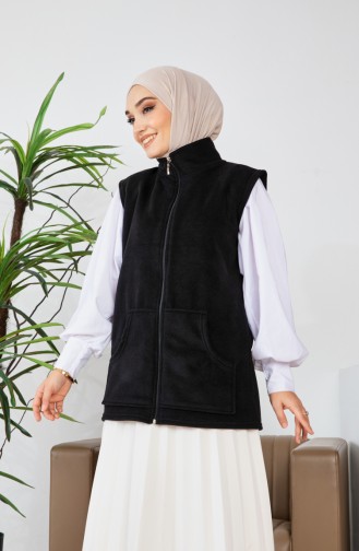 Kanguru Cepli Polar Yelek 00019-05 Siyah
