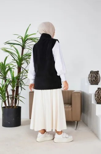 Kanguru Cepli Polar Yelek 00019-05 Siyah