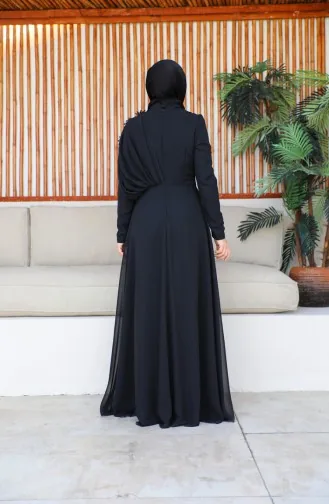 Spitzen-Chiffon-Abendkleid 5571-05 Schwarz 5571-05