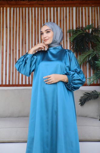 Balloon Sleeve Satin Dress 0193-06 Mold Green 0193-06