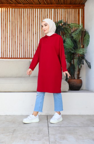 Hooded Seasonal Plain Tunic 8655-02 Claret Red 8655-02