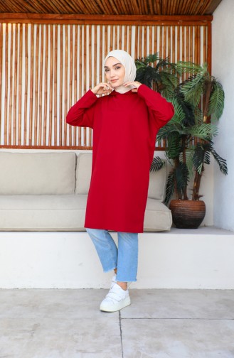 Hooded Seasonal Plain Tunic 8655-02 Claret Red 8655-02