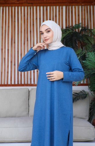 Lycra Gekamd Katoenen Tuniek 9081-02 Indigo 9081-02