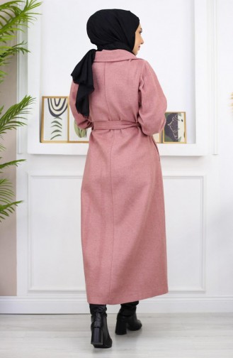 Manteau Caché à Col Large Dusty Rose 19170 14944