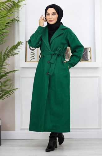 Wide Collar Stash Coat Emerald 19170 14941