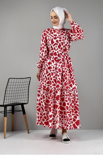 Robe à Motifs Rouge 0252SGS.KRZ