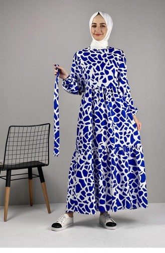 Jurk Met Patroon Blauw 0252SGS.MVI