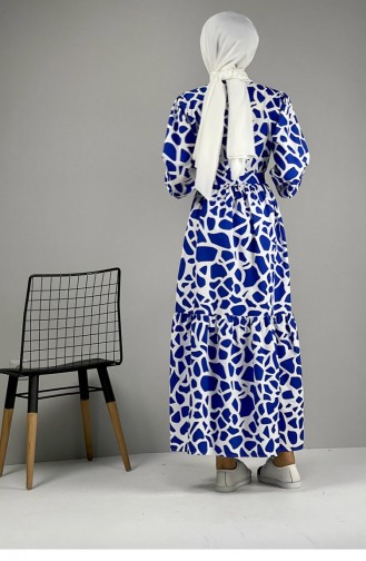 Jurk Met Patroon Blauw 0252SGS.MVI