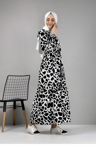 Jurk Met Patroon Zwart 0252SGS.SYH