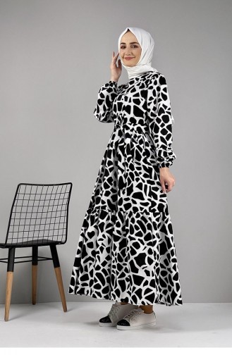 Jurk Met Patroon Zwart 0252SGS.SYH
