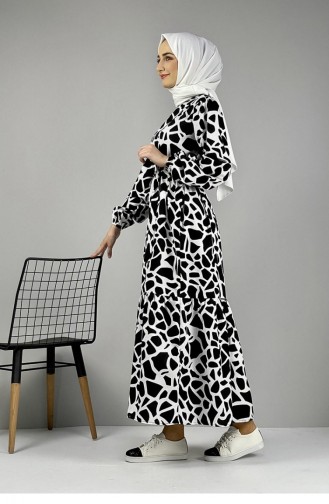 Jurk Met Patroon Zwart 0252SGS.SYH