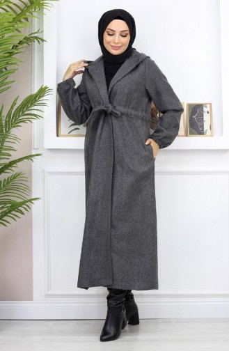 Front Tied Stamp Coat Anthracite 19169 14959
