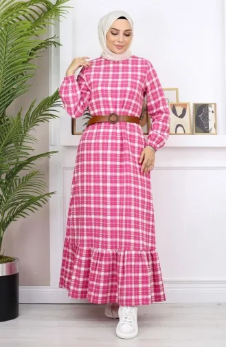 Rüschen-Hijab-Kleid Rosa 19165 14954