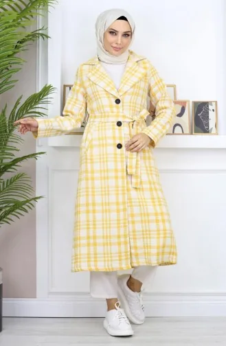 Manteau à Carreaux Şanel Kaşe Jaune 19137 14945