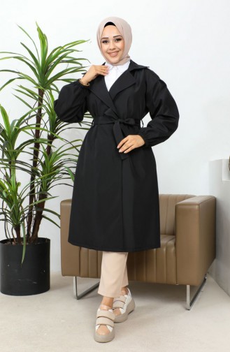 Trenchcoat Mit Elastischen Ärmeln Schwarz 2505NRY.SYH