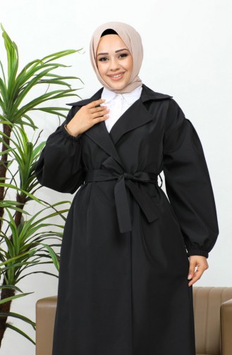 Trenchcoat Mit Elastischen Ärmeln Schwarz 2505NRY.SYH