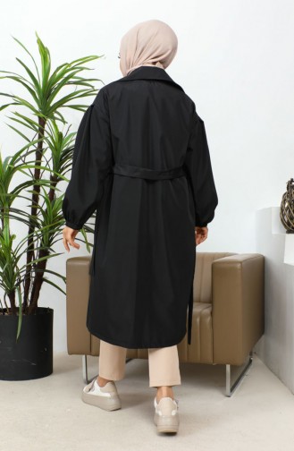 Trenchcoat Mit Elastischen Ärmeln Schwarz 2505NRY.SYH