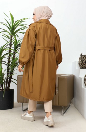 Black Trench Coat With Elastic Sleeves 2505NRY.TAB