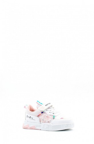 Unisex Çocuk Sneaker Ayakkabı 598Xca039 Beyaz Pembe