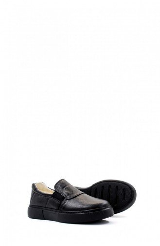 Genuine Leather Boys School Shoes 770Ga816Flo Black 770GA816FLO.Siyah