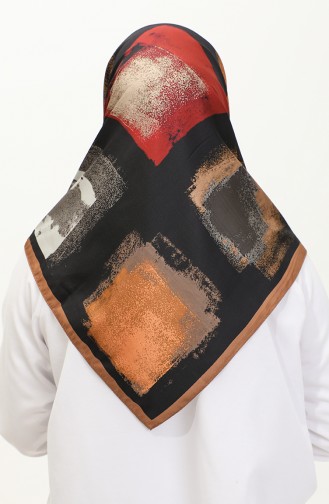 Rayon Sjaal Met Karaca-patroon 81035-04 Mosterd Claret Red 81035-04