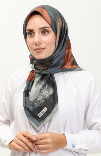 Karaca Gemusterter Rayon-Schal 81035-07 Schimmelgrünes Helles Öl 81035-07