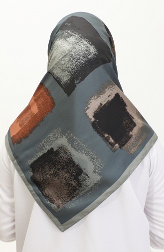 Karaca Gemusterter Rayon-Schal 81035-07 Schimmelgrünes Helles Öl 81035-07