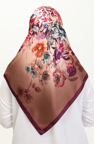 Karaca Flower Printed Rayon Scarf 81036-01 Purple Pink 81036-01