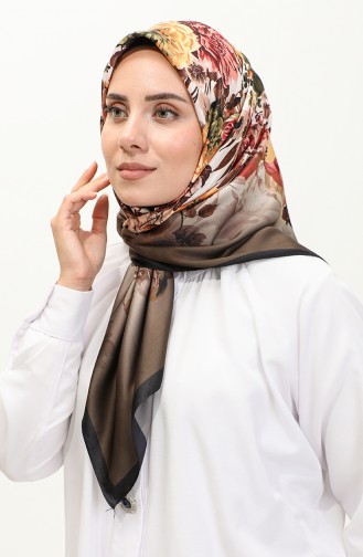 Karaca Bloemenprint Rayon Sjaal 81036-04 Zwart Geel 81036-04