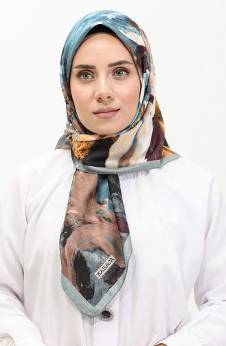Karaca Rayon Sjaal Met Patroon 81042-01 Groen Licht Olie 81042-01