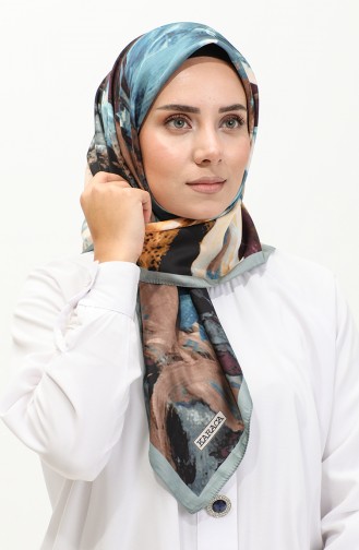 Karaca Rayon Sjaal Met Patroon 81042-01 Groen Licht Olie 81042-01
