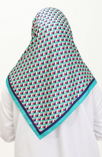 Karaca Echarpe Rayonne A Motifs Géométriques 81043-07 Cyan Fuchsia 81043-07