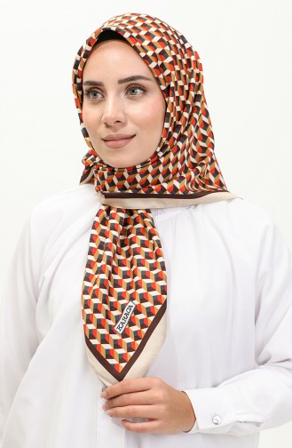 Karaca Rayon-sjaal Met Geometrisch Patroon 81043-08 Mosterdtegel 81043-08