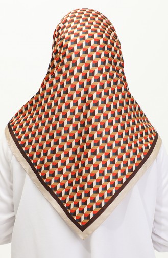 Karaca Rayon-sjaal Met Geometrisch Patroon 81043-08 Mosterdtegel 81043-08