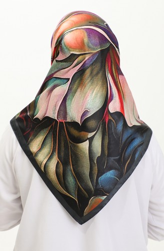 Karaca Patterned Rayon Scarf 81045-06 Smoked Fuchsia 81045-06