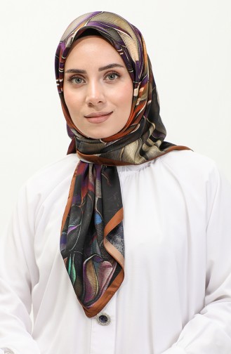 Rayon-sjaal Met Karaca-motief 81045-08 Donkere Mosterdtegel 81045-08