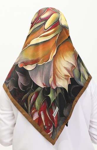 Karaca Patterned Rayon Scarf 81045-13 Dark Mustard 81045-13