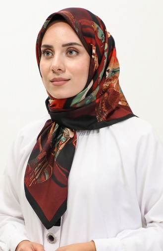 Rayon Sjaal Met Karaca-patroon 81047-03 Claret Red 81047-03