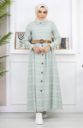 Robe Détail Boutons Menthe 19166 14977
