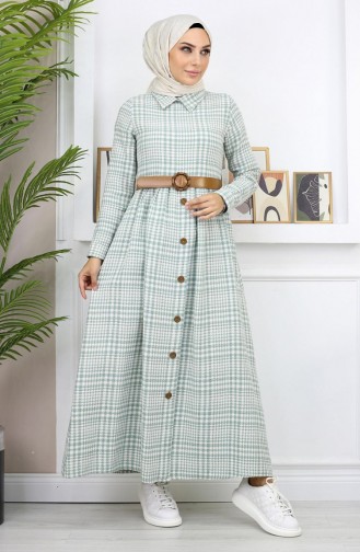 Robe Détail Boutons Menthe 19166 14977